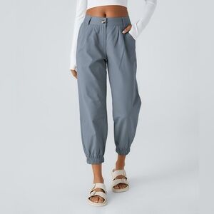 Halara Mid Rise Cotton Jogger Pants Sea Fog Blue Large NWT